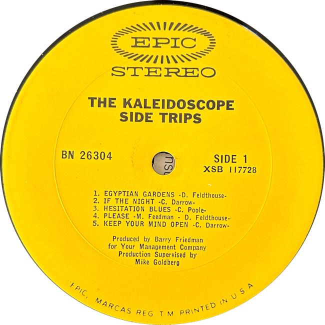 KALEIDOSCOPE (US)/ DAVID LINDLEY Side Trips 1967 or. US lp EX