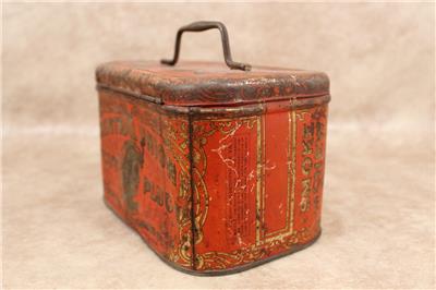 central union cut plug tobacco tin Antique 1870's UNITED STATES Advertising Box Vintage Central Union Cut Plug
