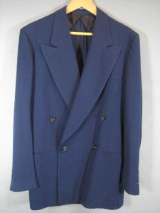 1940s HOWARD CLOTHES nyc BLUE SERGE SUIT 37L RARE SIZE