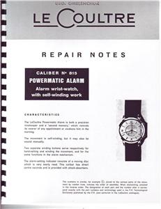 Jaeger Lecoultre 815 Wrist Alarm Repair Manual Buy It Now Feature