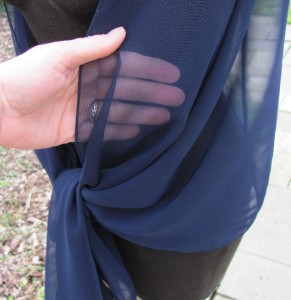 sheer navy blue evening wrap
