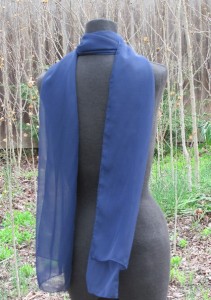 navy blue chiffon wrap