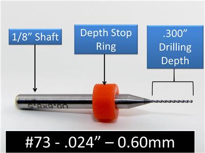.185" 4.70mm #13 Solid Carbide Drill Bit 1/8" shaft cnc wood metal plastic R/S