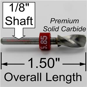 .230/" 5.85m Solid CARBIDE Drill Bit 1//8/" shaft shank cnc steel metal plastic R//S