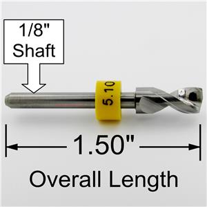 .1935/" #10 Solid Carbide Drill Bit 1//8/" shaft cnc wood metal plastic steel R//S