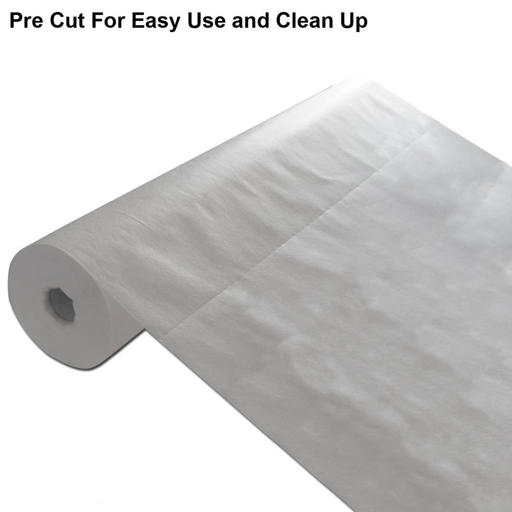 69.5"x30" 50 Sheet/Roll Disposable White Poly Paper Exam Table Bed