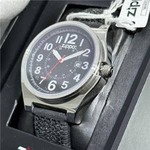 Zippo 45012-YF Black Rubber Strap Quartz Movement Black Dial Wrist
