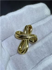 14k Yellow Gold Hand Made Large Cross Design Twisted Cable  display picture 1