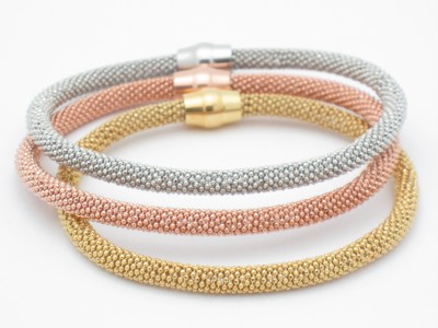 Tri Color Gold Silver Diamond Cut Soft Mesh Bracelet Ebay Tri Color Gold Silver Diamond Cut Soft Mesh Bracelet