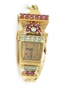 Vintage Ladies Art Deco Welsbro Diamond & 10k RGP Watch With Presentation Box VINTAGE LADIES 10K YELLOW GOLD Diamond HELBROS 21 WRIST  main image 4