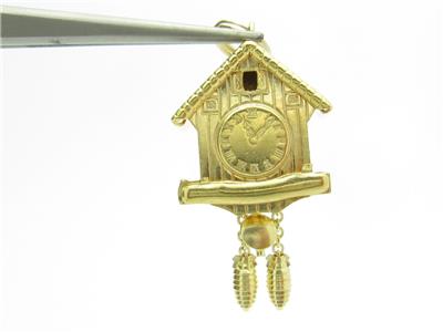 14k Yellow Gold Grandfather Clock Pendant