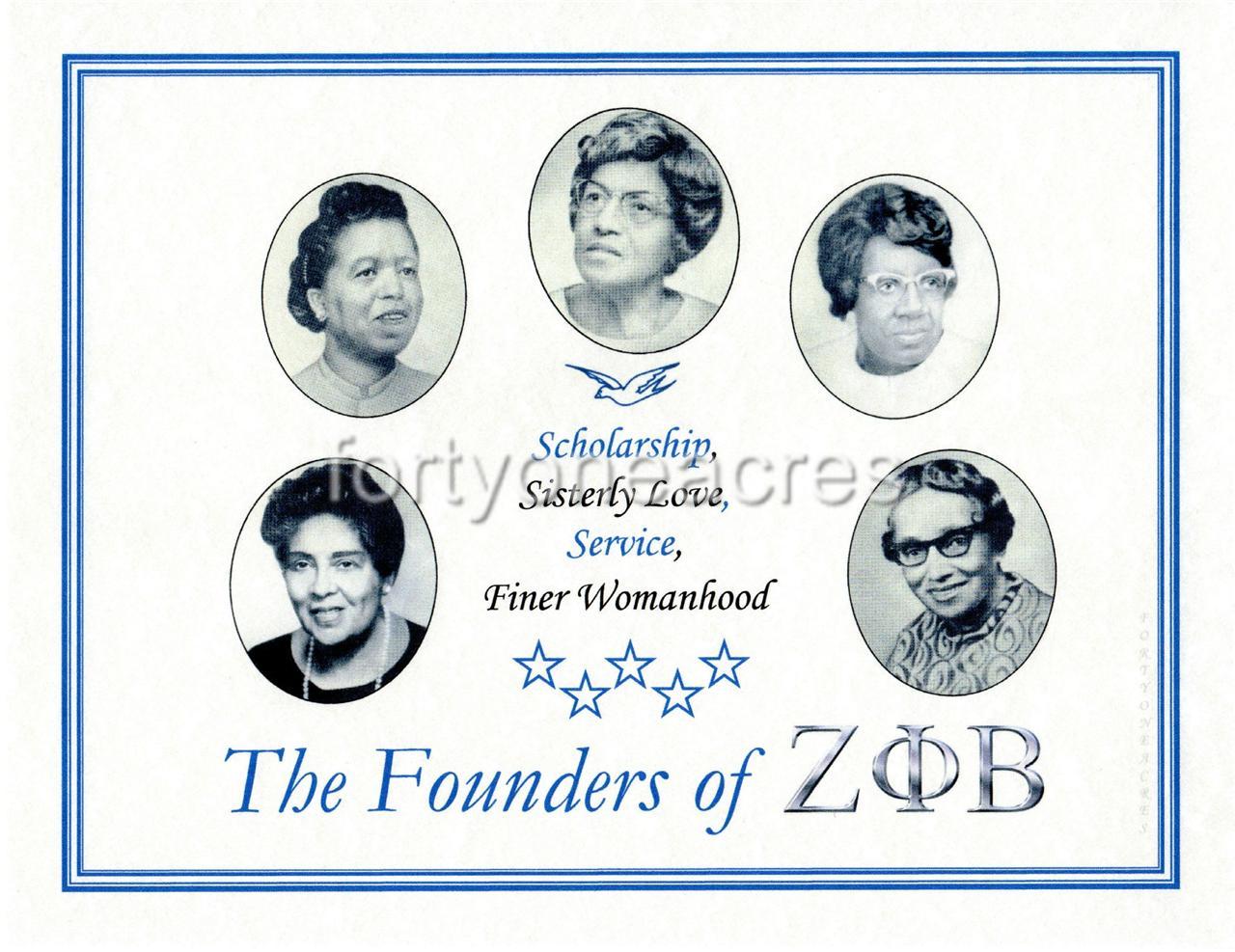 Founders Series Zeta Phi Beta Print Finer Womanhood Version 1 Ebay Zeta phi beta international website.