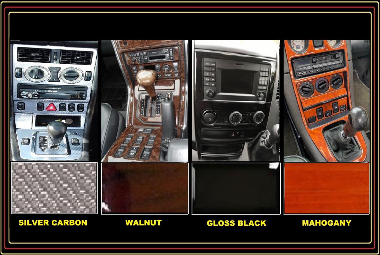 Dash Kit Colour Samples Silver Carbon Fibre Walnut Gloss Black