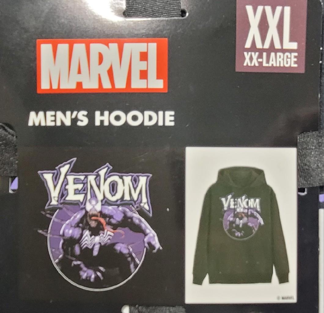 NEW MENS MARVEL VENOM BLACK PULLOVER KANGAROO HOODIE SWEATSHIRT XL XXL XXXL - Picture 3 of 4