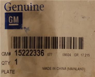 GM Genuine 15222336 Liftgate Vehicle Name Plate