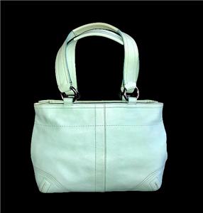 Nice Coach Medium Turquoise Blue Leather Soho Double Pocket