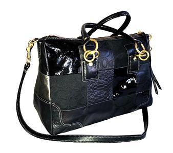 Nice Coach Ltd Ed Hamptons Blk Patchwork Gallery Tote Bag Purse