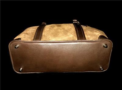 NEW COACH HAMPTONS CHOCOLATE BROWN FINEST SUEDE MEDIUM CARRYALL