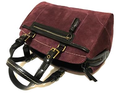 NEW Coach Soho Burgundy Suede Leather Medium Gallery Tote