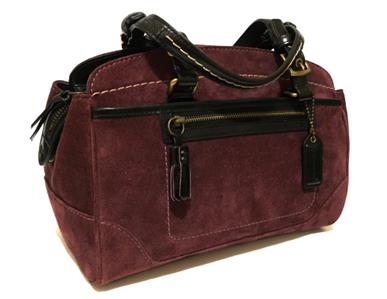 NEW Coach Soho Burgundy Suede Leather Medium Gallery Tote Bag