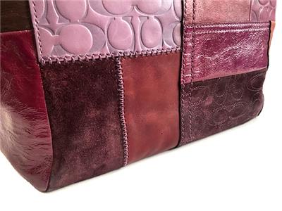 Coach Ltd Ed Bleecker Multicolor Purple Patchwork Leather Tote Bag