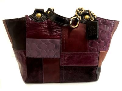 バッグ Coach Bleecker Legacy Tote Bag Leather Coach Ltd Ed Bleecker Multicolor Purple Patchwork Leather