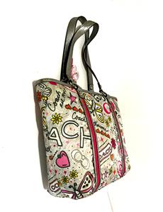MINT Coach Poppy Bandana Butterfly Graffiti Handbag Tote Bag