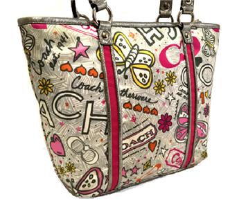 MINT Coach Poppy Bandana Butterfly Graffiti Handbag Tote Bag