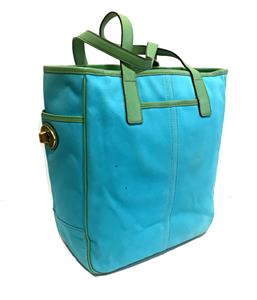 Coach Ltd Ed Bonnie Cashin Graphic Sky Blue LG Canvas Gallery Tote