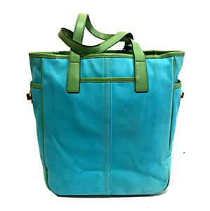 Coach Ltd Ed Bonnie Cashin Graphic Sky Blue LG Canvas Gallery Tote 