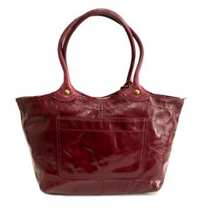 COACH Bleecker Crinkled Patent Calf Berry Leather Shopper Tote Bag