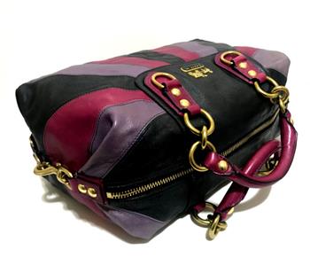 COACH MADISON LEATHER OMBRE PURPLE LG SABRINA TOTE BAG PURSE 