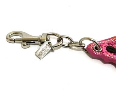 NICE Coach Green Pink Glitter Watermelon Motif Key Fob Key Chain