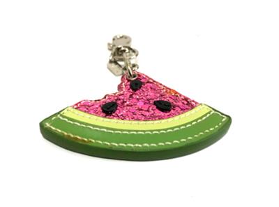 NICE Coach Green Pink Glitter Watermelon Motif Key Fob Key Chain