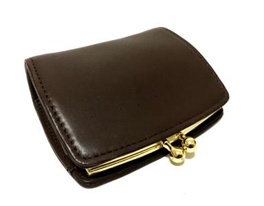 MINT Coach Vintage Slim Framed Kisslock Coin Purse Wallet Mahogany
