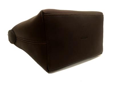 COACH VINTAGE GLOVE TANNED LEATHER DK BROWN TOP HANDLE POUCH