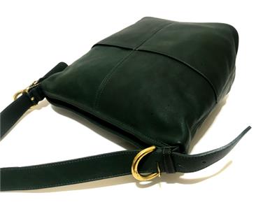 MINT Coach Vtg Classic Hunter Green Leather Rivington Hobo Bucket