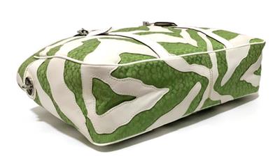 NWT COACH LTD ED GREEN WHITE ZEBRA PATCHWORK LG GALLERY MULTI TOTE