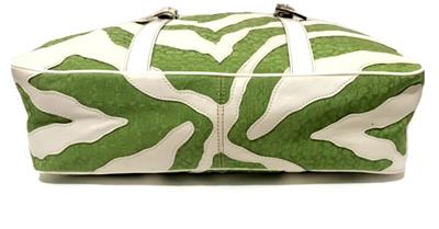 NWT COACH LTD ED GREEN WHITE ZEBRA PATCHWORK LG GALLERY MULTI TOTE