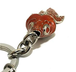 小物 Vintage Coach Keyfob Orange Charm RARE Coach Ltd Ed 3D Movable Large Orange Koi Fish Key Fob Key