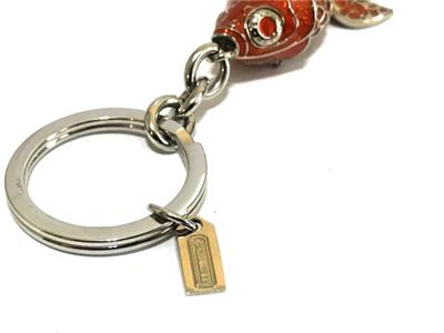 RARE Coach Ltd Ed 3D Movable Large Orange Koi Fish Key Fob Key