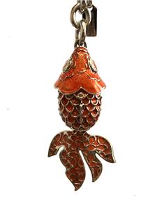 RARE Coach Ltd Ed 3D Movable Large Orange Koi Fish Key Fob Key