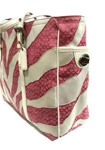COACH LTD ED PINK WHITE ZEBRA PATCHWORK LG GALLERY MULTI