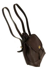 COACH Vintage BROWN Leather Turn Lock SMALL Backpack Daypack Purse