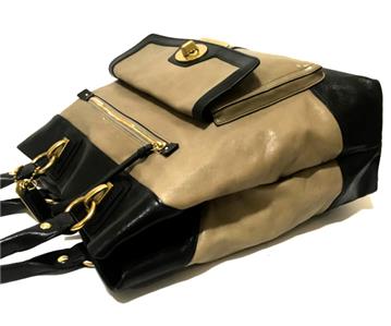 RARE Coach Ltd Ed Penelope XL Spectator Black Taupe Leather 
