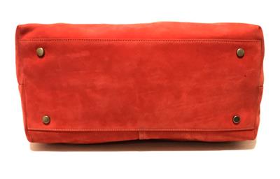 RARE COACH VERMILION SUEDE NUBUCK LEATHER XL GALLERY MULTI TOTE
