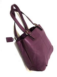 NWT COACH SOHO BERRY PURPLE LEATHER NORTH SOUTH MEDIUM TOTE BAG