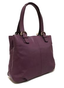 NWT COACH SOHO BERRY PURPLE LEATHER NORTH SOUTH MEDIUM TOTE BAG