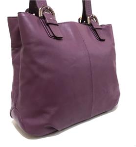NWT COACH SOHO BERRY PURPLE LEATHER NORTH SOUTH MEDIUM TOTE BAG