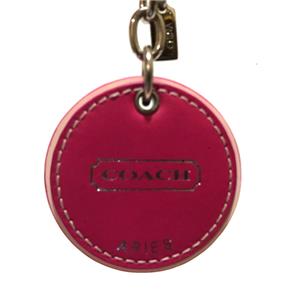 小物 COACH Aries Keychain Bag Charm Leather MINT Coach Ltd Ed Yellow Curving Horn Zodiac Aries Key Fob Key